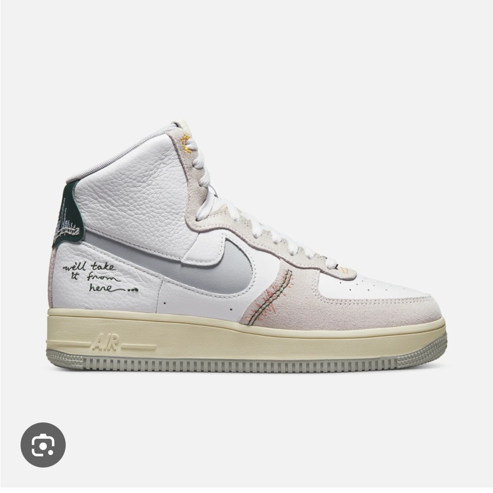 Nike White and Cream High-Top Sneakers